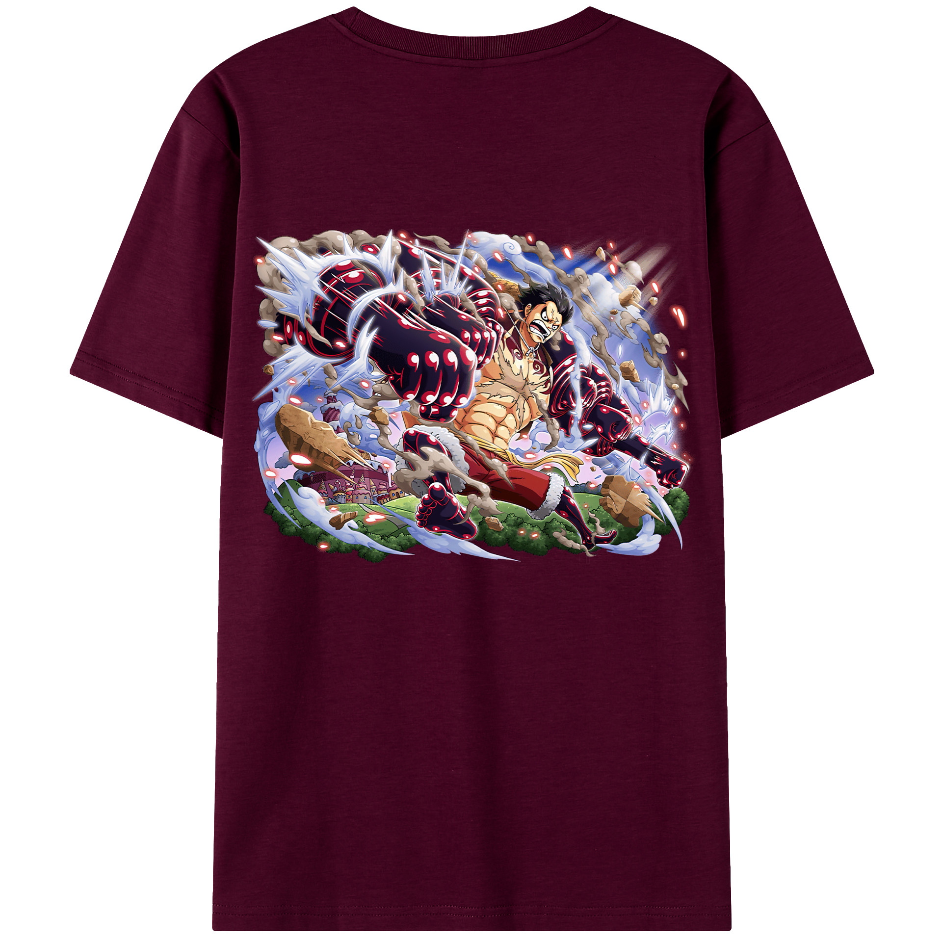ワンピース モンキー・D・ルフィ ONE PIECE Monkey D. Luffy レディース半袖Tシャツ(バックプリント)